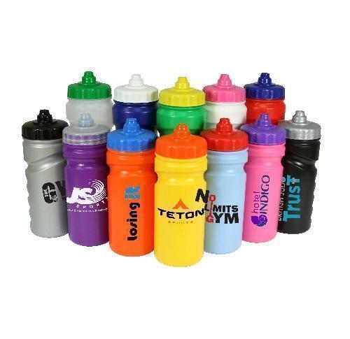 Printed Plastic Sports Water Bottle 500ml Colours